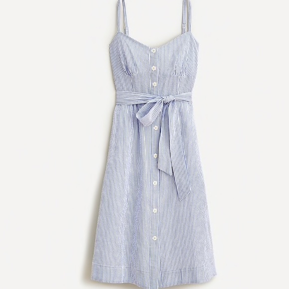 J. Crew Dresses & Skirts - J.Crew Tie-Waist Dress in Seersucker-NWT